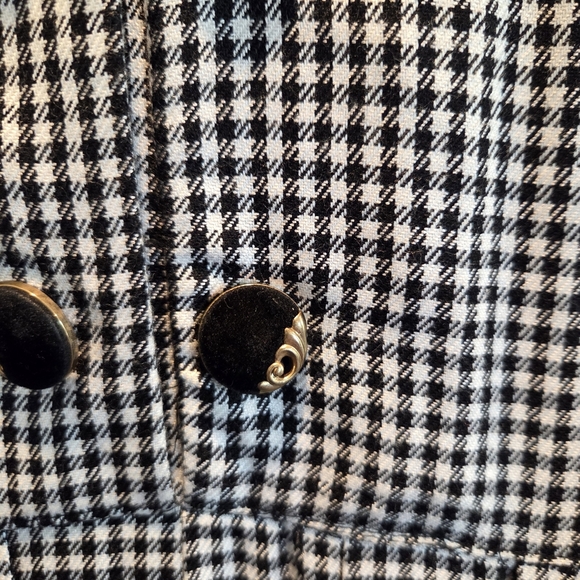 Jessica Howard Vintage Houndstooth Midi Dress Black White Bow Detail Size 8 - Picture 4 of 10